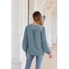 imageGRACE KARIN Womens Lantern Long Sleeve Tops Work Blouse T Shirts V Neck Business Casual OutfitsGray Blue