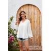 imageGRACE KARIN Womens Lantern Long Sleeve Tops Work Blouse T Shirts V Neck Business Casual OutfitsWhite