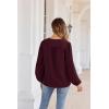 imageGRACE KARIN Womens Lantern Long Sleeve Tops Work Blouse T Shirts V Neck Business Casual OutfitsWine Red