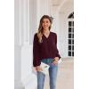 imageGRACE KARIN Womens Lantern Long Sleeve Tops Work Blouse T Shirts V Neck Business Casual OutfitsWine Red