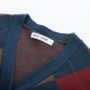 imageWomens Argyle Preppy Cardigan Sweater Casual V neck Button Down Knit Cardigan Color Block Shrugs S2XLRed Blue Coffee