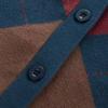 imageWomens Argyle Preppy Cardigan Sweater Casual V neck Button Down Knit Cardigan Color Block Shrugs S2XLRed Blue Coffee