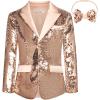 imageGRACE KARIN Boys Sequins Blazers Slim Fit Glitter Suit Jacket Formal Blazer for Party Prom 514 YearsRose Gold