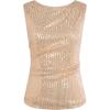 imageGRACE KARIN Womens Tank Tops Crew Neck Sleeveless Sequin Top Backless Sparkle Shimmer Party Glitter ShirtsGold