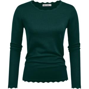 imageGRACE KARIN Womens High Stretchy Long Sleeve Pullover Sweater Blouse TopDeep Green