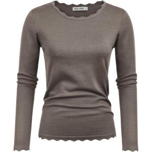imageGRACE KARIN Womens High Stretchy Long Sleeve Pullover Sweater Blouse TopLight Coffee