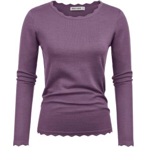 imageGRACE KARIN Womens High Stretchy Long Sleeve Pullover Sweater Blouse TopPurple