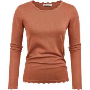 imageGRACE KARIN Womens High Stretchy Long Sleeve Pullover Sweater Blouse TopRed Brown