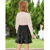 imageGRACE KARIN Girls Sequin Skirt Elastic Waist Sparkle Pleated Skirt for Party 514YBlack