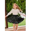 imageGRACE KARIN Girls Sequin Skirt Elastic Waist Sparkle Pleated Skirt for Party 514YBlack