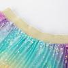 imageGRACE KARIN Girls Sequin Skirt Elastic Waist Sparkle Pleated Skirt for Party 514YLight Rainbow