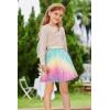 imageGRACE KARIN Girls Sequin Skirt Elastic Waist Sparkle Pleated Skirt for Party 514YLight Rainbow