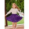 imageGRACE KARIN Girls Sequin Skirt Elastic Waist Sparkle Pleated Skirt for Party 514YPurple