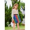 imageGRACE KARIN Girls Sequin Skirt Elastic Waist Sparkle Pleated Skirt for Party 514YRainbow