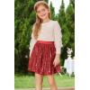 imageGRACE KARIN Girls Sequin Skirt Elastic Waist Sparkle Pleated Skirt for Party 514YRed