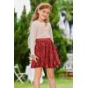 imageGRACE KARIN Girls Sequin Skirt Elastic Waist Sparkle Pleated Skirt for Party 514YRed
