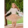imageGRACE KARIN Girls Sequin Skirt Elastic Waist Sparkle Pleated Skirt for Party 514YRose Gold