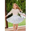 imageGRACE KARIN Girls Sequin Skirt Elastic Waist Sparkle Pleated Skirt for Party 514YSilver