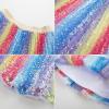 imageGRACE KARIN Girls Sequin Skirt Elastic Waist Sparkle Pleated Skirt for Party 514YYellow Rainbow