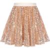 imageGRACE KARIN Girls Sequin Skirt Elastic Waist Sparkle Pleated Skirt for Party 514YRose Gold