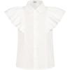 imageGRACE KARIN Teen Girls Shirt Solid Color Tee Short Sleeve Top Peter Pan Collar Blouse Gift Size 412Ruffle Sleevewhite