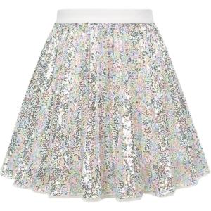 imageGRACE KARIN Girls Sequin Skirt Elastic Waist Sparkle Pleated Skirt for Party 514YCandy Colors