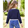 imageGRACE KARIN Cardigan for Girls Bolero Kids School Uniform Shrugs Sweater Size 512 Long SleeveNavy Blue