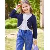 imageGRACE KARIN Cardigan for Girls Bolero Kids School Uniform Shrugs Sweater Size 512 Long SleeveNavy Blue