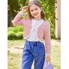 imageGRACE KARIN Cardigan for Girls Bolero Kids School Uniform Shrugs Sweater Size 512 Long SleevePink