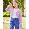 imageGRACE KARIN Cardigan for Girls Bolero Kids School Uniform Shrugs Sweater Size 512 Long SleevePurple