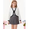 imageGRACE KARIN Cardigan for Girls Bolero Kids School Uniform Shrugs Sweater Size 512 Long SleeveWhite