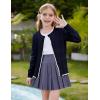 imageGRACE KARIN Girls Cardigan Sweater Long Sleeve Crewneck Knit School Uniform Sweater for Girls 512 YearsNavy Blue