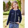 imageGRACE KARIN Girls Cardigan Sweater Long Sleeve Knit School Uniform Crew Neck Cute Cardigan 512 YearsNavy Blue