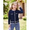 imageGRACE KARIN Girls Cardigan Sweater Long Sleeve Knit School Uniform Crew Neck Cute Cardigan 512 YearsNavy Blue