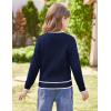 imageGRACE KARIN Girls Cardigan Sweater Long Sleeve Knit School Uniform Crew Neck Cute Cardigan 512 YearsNavy Blue