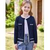 imageGRACE KARIN Girls Cardigan Sweater Long Sleeve Knit School Uniform Crew Neck Cute Cardigan 512 YearsNavy Blue