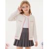 imageGRACE KARIN Girls Cardigan Sweater Long Sleeve Knit School Uniform Crew Neck Cute Cardigan 512 YearsWhite