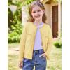 imageGRACE KARIN Girls Cardigan Sweater Long Sleeve Knit School Uniform Crew Neck Cute Cardigan 512 YearsYellow