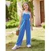 imageGRACE KARIN Girls Jumpsuit Drawstring Waist Contrast Color Romper Spaghetti Strap Long Coveralls Pants 512YBlue