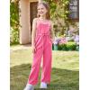 imageGRACE KARIN Girls Jumpsuit Drawstring Waist Contrast Color Romper Spaghetti Strap Long Coveralls Pants 512YHot Pink