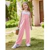 imageGRACE KARIN Girls Jumpsuit Drawstring Waist Contrast Color Romper Spaghetti Strap Long Coveralls Pants 512YPink