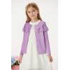 imageGRACE KARIN Girls Knit Cardigan Sweater Long Sleeve Ruffle Layered Lightweight Open Front Shrug Kids Casual Overwear 612Lavender Purple