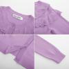 imageGRACE KARIN Girls Knit Cardigan Sweater Long Sleeve Ruffle Layered Lightweight Open Front Shrug Kids Casual Overwear 612Lavender Purple