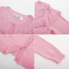 imageGRACE KARIN Girls Knit Cardigan Sweater Long Sleeve Ruffle Layered Lightweight Open Front Shrug Kids Casual Overwear 612Light Pink