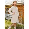 imageGRACE KARIN Girls Ribbed Knitted Sweater Dress Long Sleeve Casual Fall Winter Dress with Belt Size 514 YearsCream