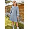 imageGRACE KARIN Girls Ribbed Knitted Sweater Dress Long Sleeve Casual Fall Winter Dress with Belt Size 514 YearsDusty Blue