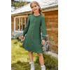 imageGRACE KARIN Girls Ribbed Knitted Sweater Dress Long Sleeve Casual Fall Winter Dress with Belt Size 514 YearsGreen