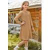 imageGRACE KARIN Girls Ribbed Knitted Sweater Dress Long Sleeve Casual Fall Winter Dress with Belt Size 514 YearsKhaki