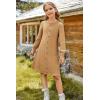 imageGRACE KARIN Girls Ribbed Knitted Sweater Dress Long Sleeve Casual Fall Winter Dress with Belt Size 514 YearsKhaki