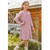 imageGRACE KARIN Girls Ribbed Knitted Sweater Dress Long Sleeve Casual Fall Winter Dress with Belt Size 514 YearsLight Pink